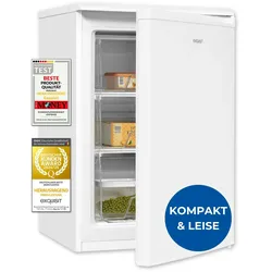 Exquisit Gefrierschrank GS80-031E weiss | Nutzinhalt: 86 L | 4-Sterne-Gefrieren | Türanschlag wechselbar | Standgerät