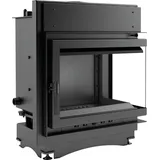 Kratki Maja Kamineinsatz Stahl Schwarz/Abdeckplatte Glas