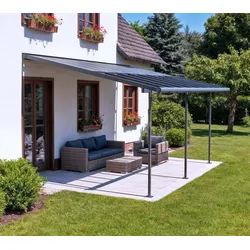 Palram - Canopia Terrassenüberdachung Sierra Cabrio 1018 Aluminium 3x5,6 m Anthrazit
