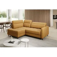 Myhomelando Ecksofa Lalea, kleines Sofa L-Form, Schlaffunktion & Bettkasten, 208x160cm, Kleines Ecksofa L-Form mit Schlaffunktion und Bettkasten gelb
