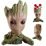 Groot Treeman Pflanzer, Baby Groot Blumentopf, Innovative Action-Figur aus Filmklassiker I AM Groot, Groot Sukkulenten Pflanzgefäß, Groot Blumentöpfe Mit Drainage Loch, für Garten & Aquarium