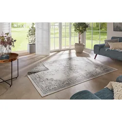 Teppich NORTHRUGS "Borbon Wendeteppich" Gr. 33, beige (creme, grau), B:160cm H:5mm L:230cm, Polypropylen (PP), Teppiche, In-& Outdoor, Wetterfest, Balkon, Garten, Wohnzimmer, Wasserfest