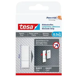 Tesa Klebestreifen für Tapeten und Putz, Montageband, Weiß, Drinnen, Papier, Put