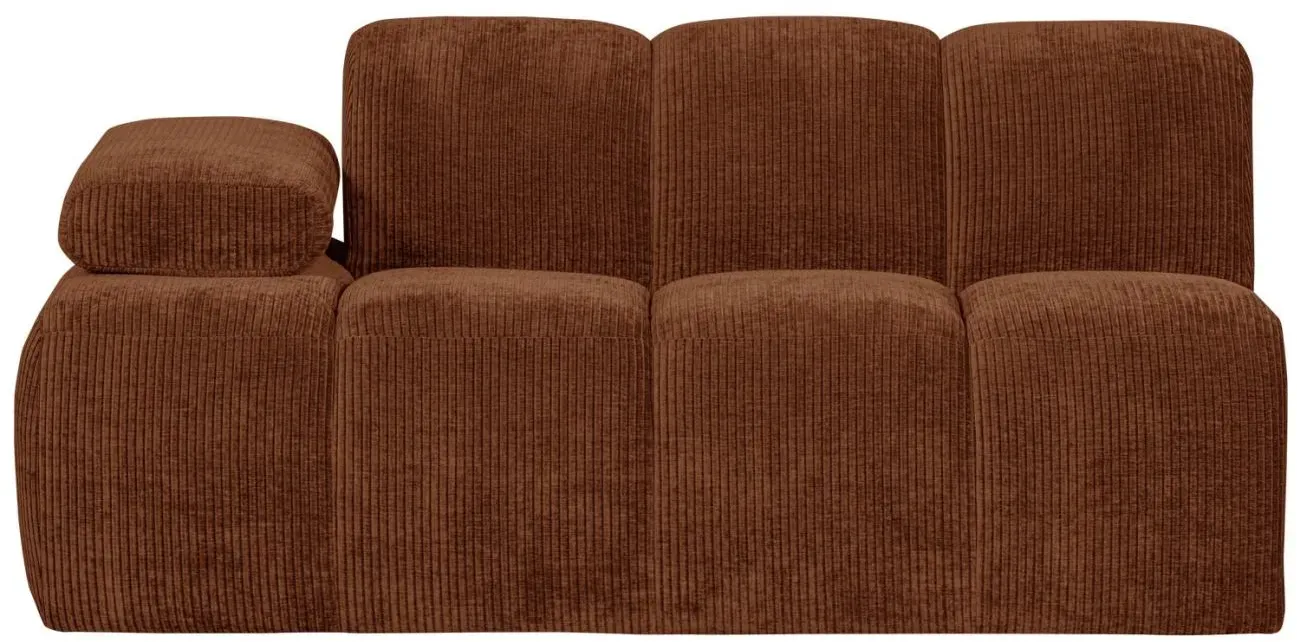Modulsofa Mojo Flachcord, modern, flexibel mit verstellbarer Armlehne, rostbraun, 1,5-Sitzer