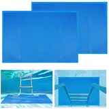 2 Stück 91,4 x 61 cm Poolleiter, Trittmatte, große rutschfeste Unterlage für unterirdische oder oberirdische Pools, 0,5 cm verdickte Matten für Poolrutschen, Leiter, Pooltreppen (blau)