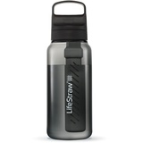 LifeStraw Go Serie - BPA-freie Trinkflasche mit Wasserfilter 1l für Reisen und den täglichen Gebrauch - entfernt Bakterien, Parasiten, Mikroplastik und verbessert den Geschmack, Nordic Noir (schwarz)
