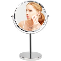 XFLYP 360°Kosmetikspiegel 10fach, 6'' Doppelseitiger Schminkspiegel mit 1X/10X Vergrößerung, Tischspiegel Vergrößerungsspiegel Abnehmbarer Reisespiegel für Schminken Makeup Gesichtspflege und Rasieren