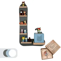 MR TEDDY BEAR Kinderregal Buchstabe L | Holzregal für Toniebox und Tonies | Tonie-Regal hergestellt in der EU | Wandregal zum Spielen und Sammeln | Für Mädchen und Jungen | im L Design in Grau