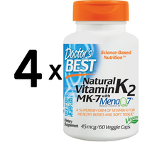 (100 g, 603,60 EUR/1Kg) 4 x (Doctors Best Natural Vitamin K2 MK7 with MenaQ7, 4