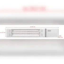 Jet-Line Elektrische Heizlampe Terrassenlampe 54,7 x 12,7 x 9 cm PEGASUS Silber Wandmontage elektrisch Wärme für Terrasse