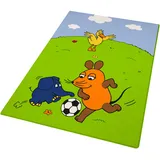 Die Sendung mit der Maus Kinderteppich Fußball | 100x133 cm Teppich Spielteppich