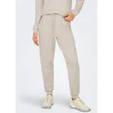 ONLY PLAY Sweathose ONLY PLAY "ONPLOUNGE HW SWEAT PNT - NOOS", Damen, Gr. S (36), N-Gr, grau (pumice stone), Sweatware, Obermaterial: 80% Polyester, 15% Viskose, 5% Elasthan, unifarben, regular fit knöchellang, Hosen Sweathose, mit Kordelzug
