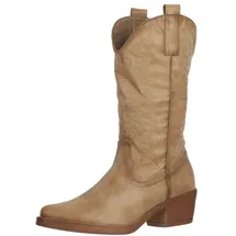 Damen Cowboy Stiefel Biker Boots Chunkyrayan 301A32P Khaki PU38