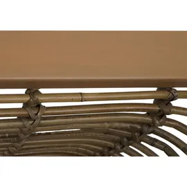 Mendler Esszimmerstuhl HWC-M29, Küchenstuhl Korbstuhl Rattansessel Rattanstuhl Stuhl mit Armlehnen, Kubu Rattan Holz Metall