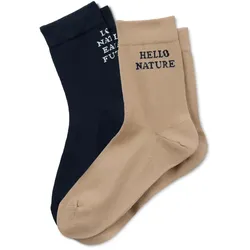 Tchibo - 2 Paar Statement-Socken - Damen - Gr. 39-42 - dunkelblau