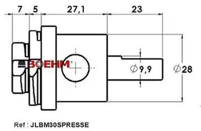 Locheisen-Adapter für Pressen (Ø2 bis 30mm) Spindelbohrung 10mm