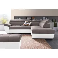 Cotta Polstergarnitur »Speedway«, (Set), Set: bestehend aus Ecksofa und Hocker, inklusive Kopfteilverstellung beige