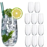 Relaxdays Trinkglas Kristallglas 0,52 l 12-tlg.
