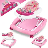 Kidiz KIDIZ® 4in1 Lauflernhilfe Babywalker Spiel- und Lauflernwagen Gehfrei Schaukelfunktion Babywippe mit Rollen, Licht, Musik ,Spielecenter Esstisch Laufstuhl Laufhilfe babys ab 6 Monaten Klappbar