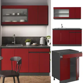 Vicco Küchenzeile R-Line 140 cm Rot