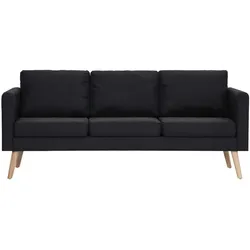 vidaXL 3-Sitzer-Sofa Stoff Schwarz