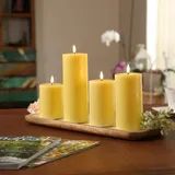 Deluxe Homeart LED Kerzenset MIA Echtwachs 4 Größen mit Batterien Fernb.