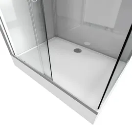Marwell Komplettdusche Eckdusche 80 x 110 cm rechts 215 cm silber transparent