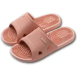 Xnlonby Akupressur Massage Schuhe Hausschuhe Damen Sommer Herren Badeschuhe Schlappen Rutschfeste Pantoffeln Fußmassagegerät Lindert Plantarfasziitis (40, Rosa)