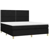 vidaXL Boxspringbett mit Matratze & LED Schwarz 160x200 cm Stoff