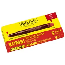 Online Schreibgeräte Tintenpatronen 17307/12 rot 5 Stück