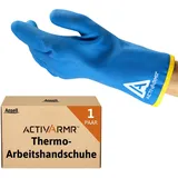 Ansell ActivArmr 97-681 Winter-Arbeitshandschuhe, Wärmebeständig & Grifffest Bei Niedrigen Temperaturen, Kälteschutz, Für Männer & Frauen, Wasserdicht, Gr L (1 Paar)