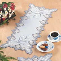 Permin Hardanger Tischläufer Stickpackung Hardanger Zählmuster