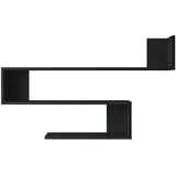 [en.casa] Wandregal Schwarz 3 Fächer, 120x71.5x14.5 cm, Wohnzimmer, Regale, Wandregale