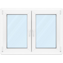 Zweiflügeliges Fenster, Kunststoff, Kömmerling 70 AD, Weiß, 1200 x 900 mm, 2-fach Verglasung, individuell online konfigurieren