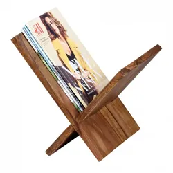Kadima Design Zeitungsständer `Nako` Massiv: Handgefertigt, X-Form, Sheeshamholz, pflegeleicht. Braun, 29x28x31 cm