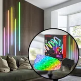 Briloner Pimp your Panel LED Strip Starterset, RGB bunte Lichtfarben, Fernbedienung, LED Streifen, Leiste, Zimmer Deko, Band, Zubehör Akustikpaneele, Lichtleiste, Lichtband, 2,6m, Weiß