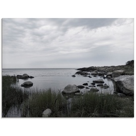 Artland Glasbild »Einsame Bucht am Meer«, Gewässer, (1 St.), grau