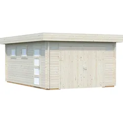 Garage PALMAKO "Rasmus", beige (naturbelassen), Holz, Garagen, BxTxH: 420x598x253 cm, mit Holztor, naturbelassen