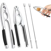 DELAESI Nussknacker Walnüsse Haselnussknacker 4er Set Nußknacker mit Gabel Multifunktional Walnussknacker Nutcracker für Pecan Walnut Mandeln Haselnüsse Pistazien