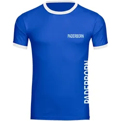 multifanshop Kontrast T-Shirt - Paderborn - Brust & Seite - Druck weiß - Männer