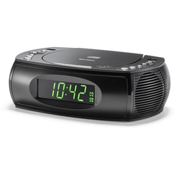 Karcher UR 1308 Uhrenradio (Radiowecker mit CD Player und UKW Radio – Wecker mit Dual-Alarm) schwarz