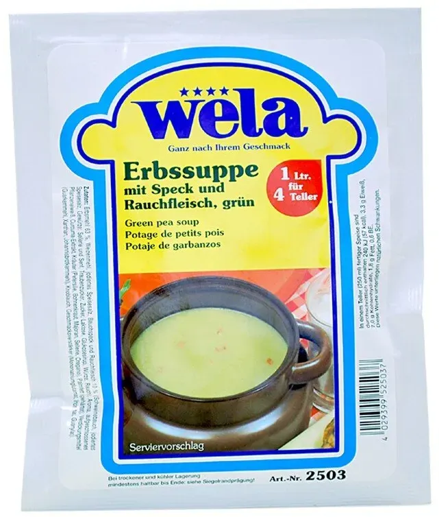 WELA Erbssuppe mit Speck und Rauchfleisch, grün