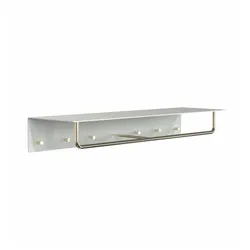 Frost Unu Wandgarderobe weiß matt / gold poliert | mit 6 Haken