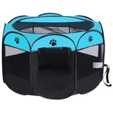 Powerwill Tierhaus Tierhäuser Welpen-Laufstall Tierlaufstall Haustierzelt 73×73×43cm, FaltbarerTierhaus Hundehütte - Hundehöhle für kleine mittelgroße blau