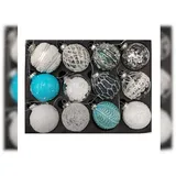 Buri Weihnachtsbaumkugeln Glas 12 Stk edle Christbaumkugeln Weihnachtskugeln Kugeln