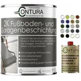 Contura 2K Bodenfarbe Glänzend Betonfarbe Garagenfarbe Kellerboden Fussbodenlack - RAL 7001 Silbergrau