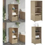 Gartenschrank Beige 50x55x115 cm Poly Rattan - Outdoor-Schrank - Gartenschrank - Stauraum - Gartenorganisation - Rattan Gartenmöbel - Home & Living
