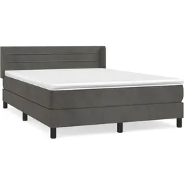 vidaXL Boxspringbett 140 x 200 cm Dunkelgrau