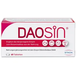 DAOSiN® Tabletten zur Ergänzung des körpereigenen DAO-Enzyms zum Histaminabbau aus der Nahrung