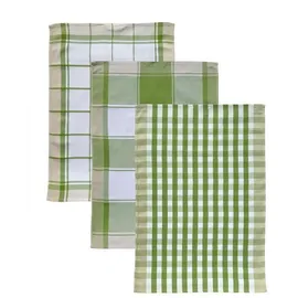 Dyckhoff 02902 99 300 Geschirrtücher 'Karo' Olive/3st